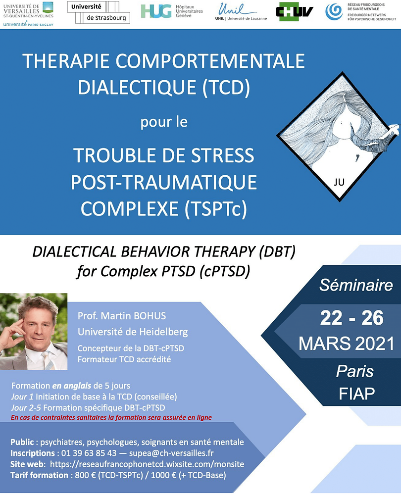 Formation de Thérapie Comportementale Dialectique pour le Trouble de Stress Post-Traumatique Complexe (TCD-TSPTc)